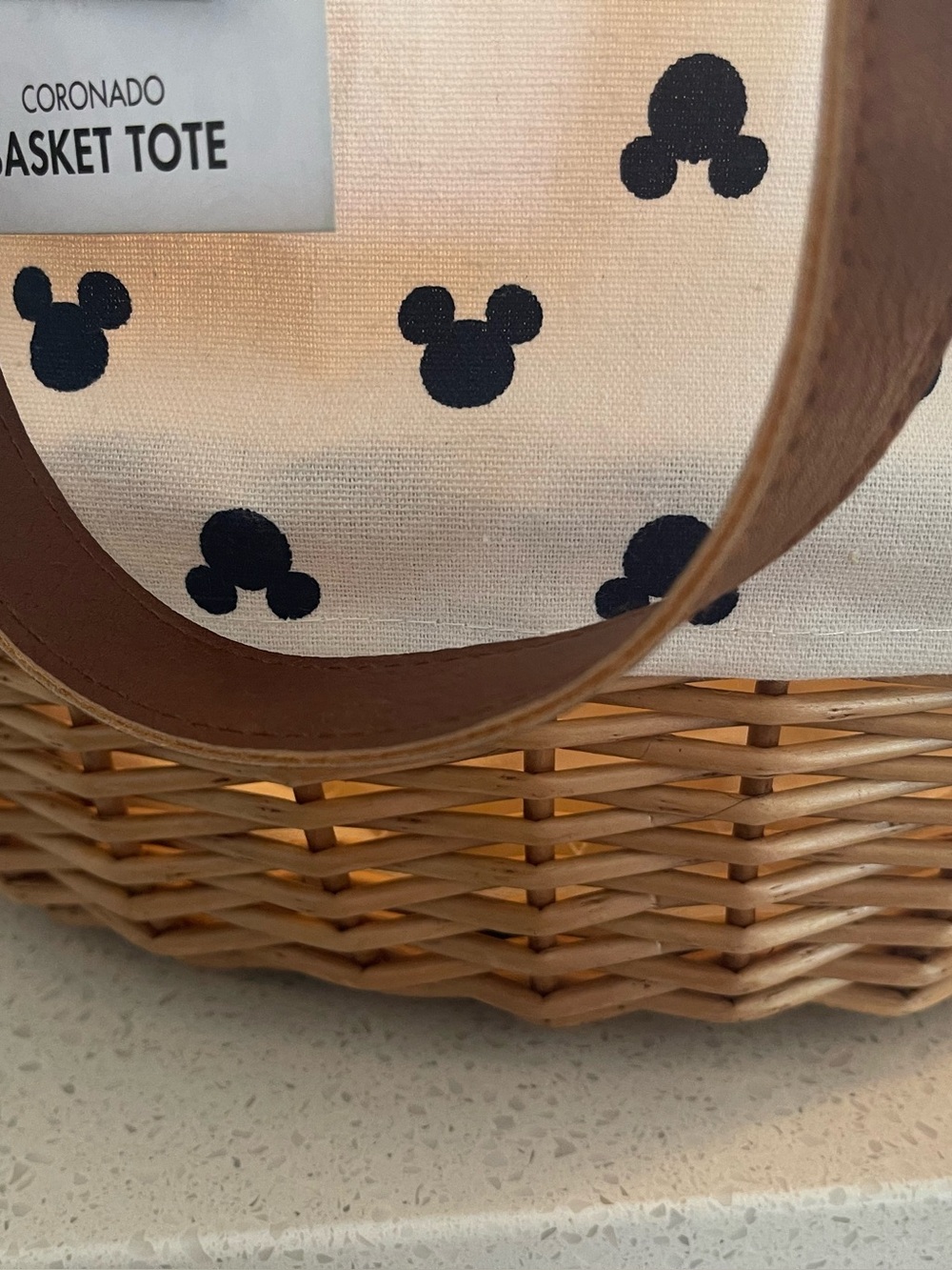 NWT Disney Mickey Mouse Picnic Time Coronado Canvas and Willow Basket Tote - Picture 10 of 13